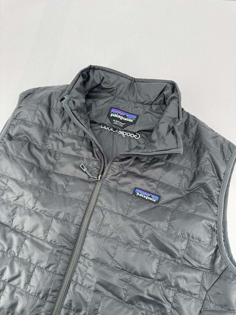 Patagonia Nano Puff Vest Size XL Grey Insulated Google Cloud Logo